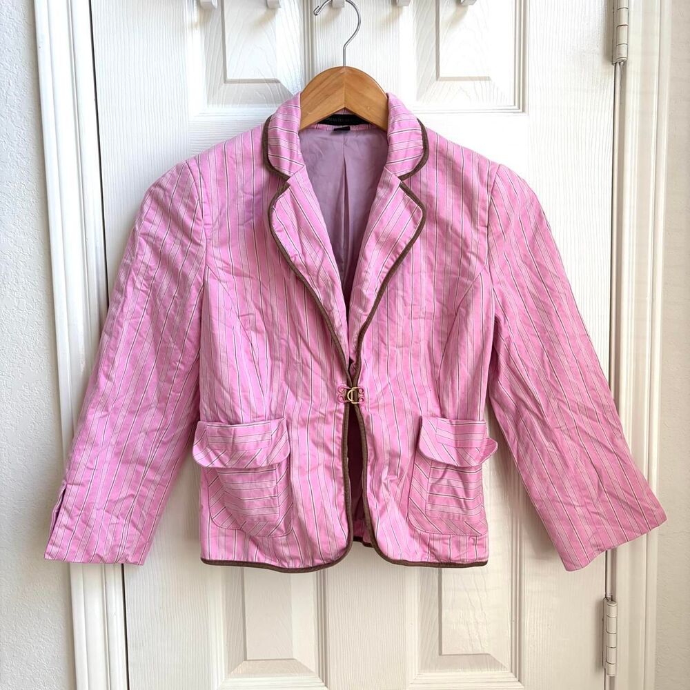 Betsey-johnson Style Women's Pink Striped Jacket